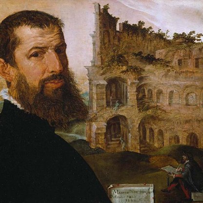 Highlight image for Self-portrait, with the Colosseum, Rome