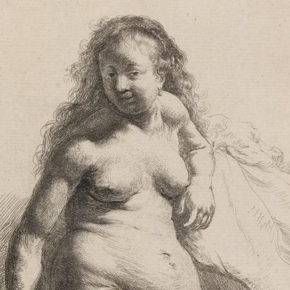 A female nude drawn by Rembrandt