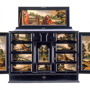 A Flemish cabinet depicting the tale of the Prodigal Son