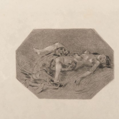 Félicien Rops, Transformismes (Les Darwiniques), ca. 1879, no.1, etching, 12.7 x 16.5 cm., Musée provincial Félicien Rops, Namur