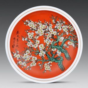 Chinese plate showing plum blossoms