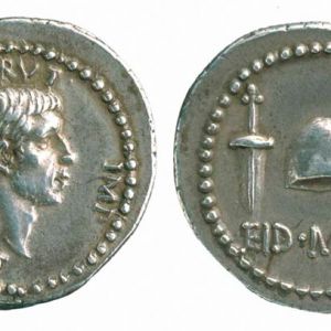 A silver denarius of Brutus - EID MAR