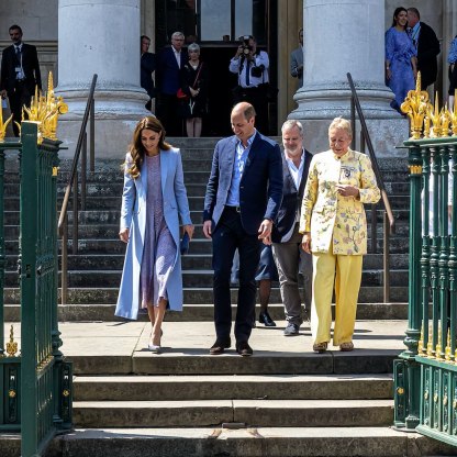 Duke and Duchess of Cambridge leaving the Museum