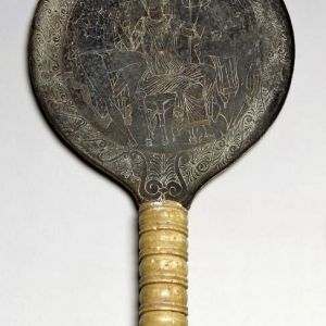 An Etruscan mirror depicting a scene from the Odyssey