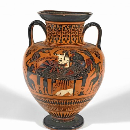 Athenian Neck-Amphora with Dionysus and Ariadne