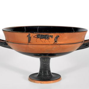 Lip cup showing Odysseus under a ram (GR.45.1864)