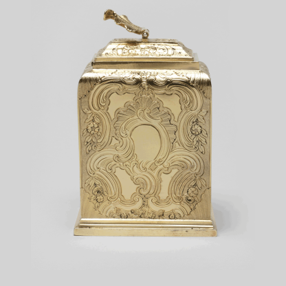 Silver-gilt tea caddy