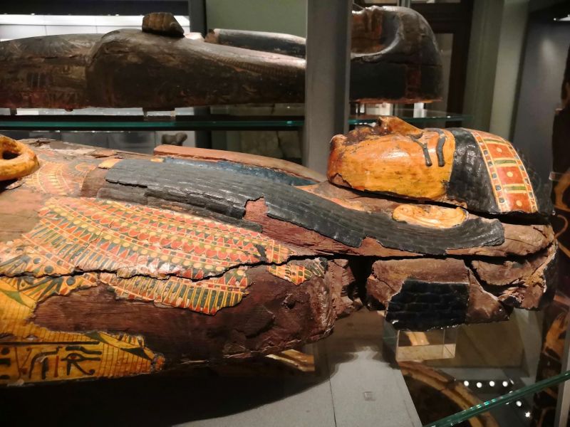 A view of Gallery 19's Egyptian coffin installation
