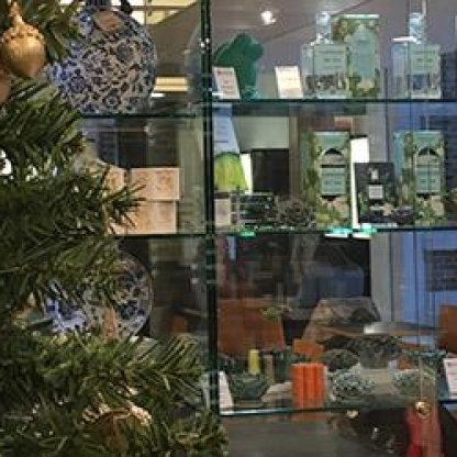 Museum shop window at Christmas