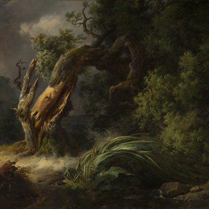 The Oak and the Reed painted by Michallon, telling the famous fable of how to fair a storm