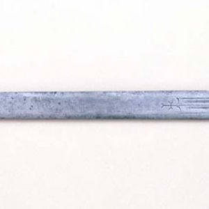 A Scottish Claymore sword on a white background