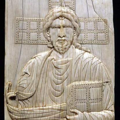An ivory plaque depicting Christ Pantokrator