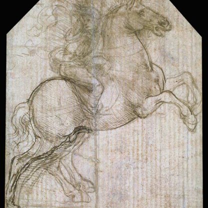 Rider on a rearing horse: Da Vinci