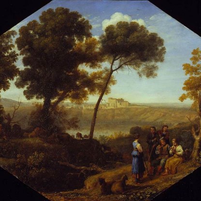 Highlight image for Pastoral Landscape with Lake Albano and Castel Gandolfo