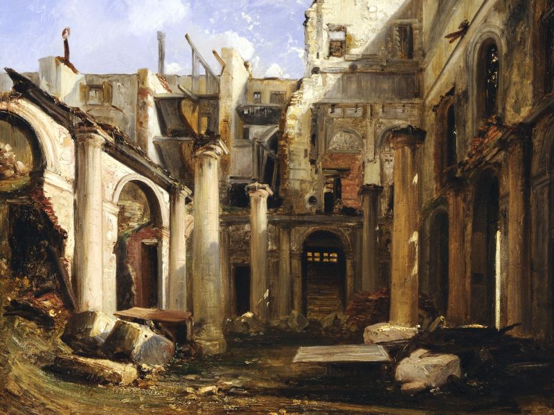 Highlight image for Ruins of the Théâtre-Italien after the Fire of 1838