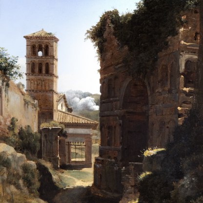 View of the Church of San Giorgio in Velabro and the Arch of Janus, Rome