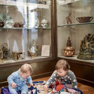 Two young children enjoy the gallery - © Martin Bond.