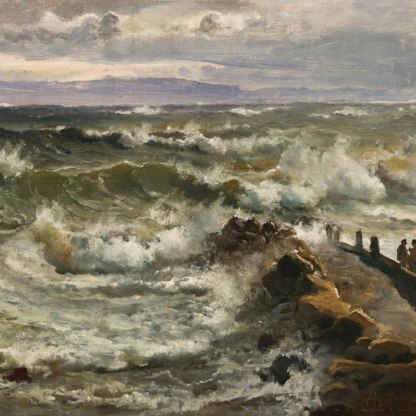 Rough Sea beside a Jetty