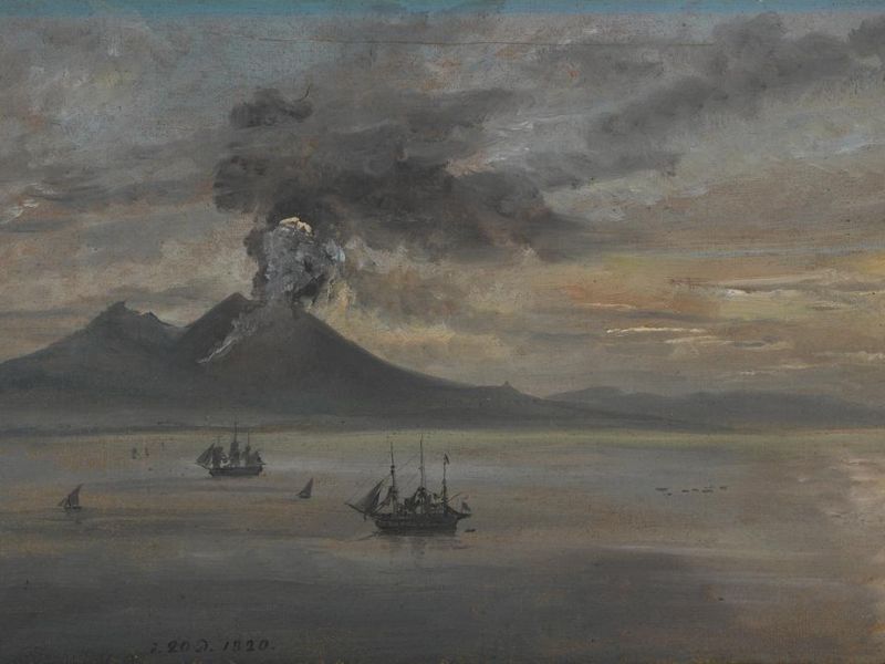 Highlight image for The Neapolitan Coast with Vesuvius in Eruption
