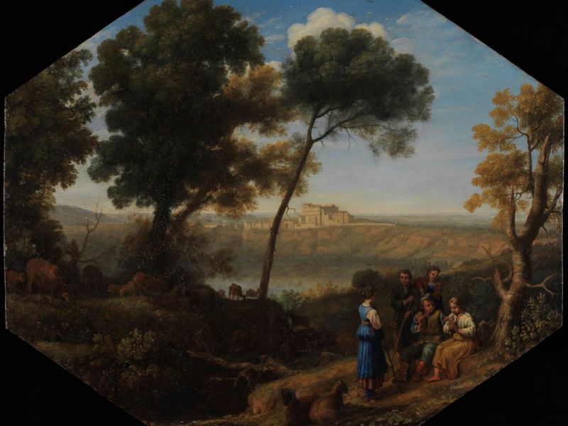 Highlight image for Claude Lorrain Pastoral Landscape with Lake Albano and Castel Gandolfo
