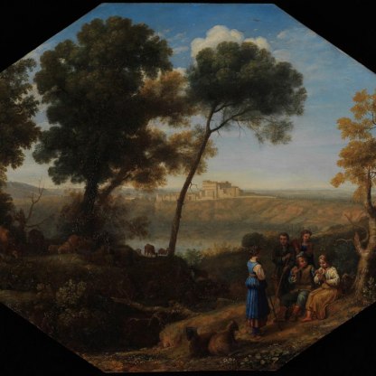 Highlight image for Pastoral Landscape with Lake Albano and Castel Gandolfo