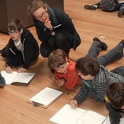 Children learning in gallery