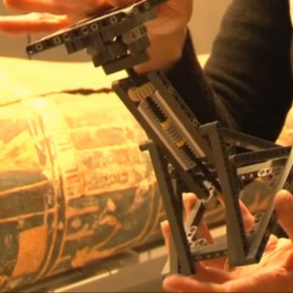 Lego contraption and Egyptian objects