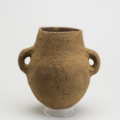 Pot with handles (terosagat), used in the preparation of traditional medicine, made by Ko-Kipkimoi, in Sibou Village, Kenya. Local clays and cow dung