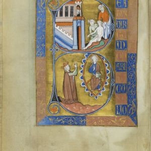 Folio XIII v David and Bathsheba (Psalm 1)
