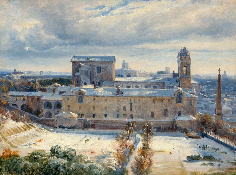 Featured image for the project: Louis Dupré View of Santa Trinità dei Monti in Rome and  André Giroux Santa Trinità dei Monti in the Snow