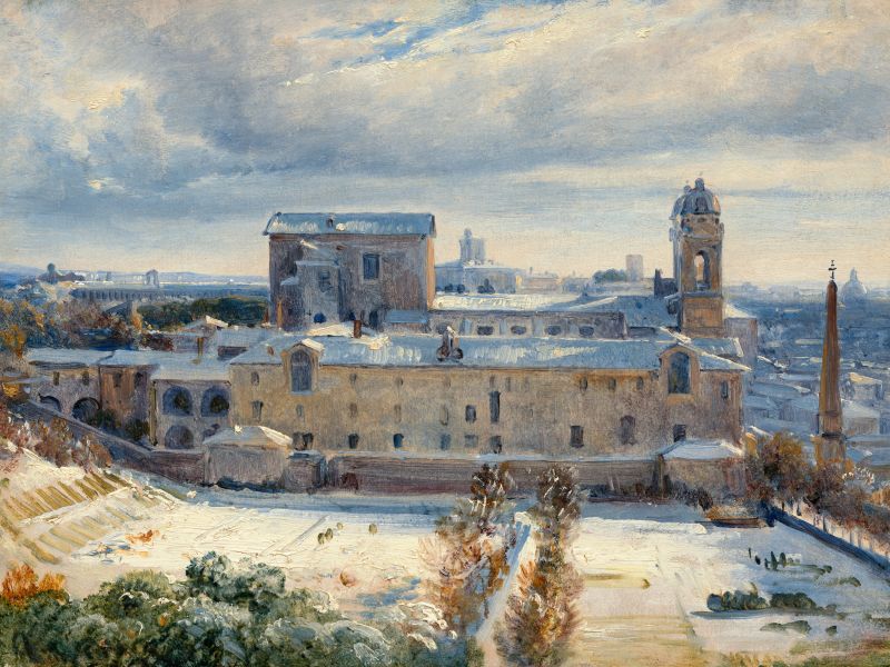 Highlight image for Louis Dupré View of Santa Trinità dei Monti in Rome and  André Giroux Santa Trinità dei Monti in the Snow