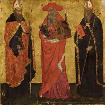 An image depicting St Augustine, St Jerome and St Benedict
